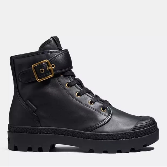 NWT Womens Coach Trooper Mid Top Boots Black Size 10.5 - Picture 2 of 7